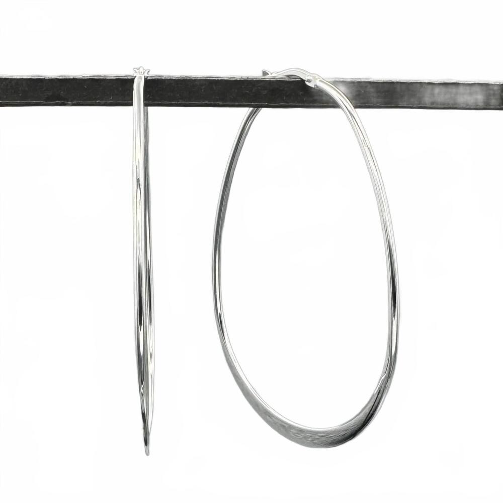 NEW SOMETHING SILVER women's large graduated teardrop hoops earrings in silver